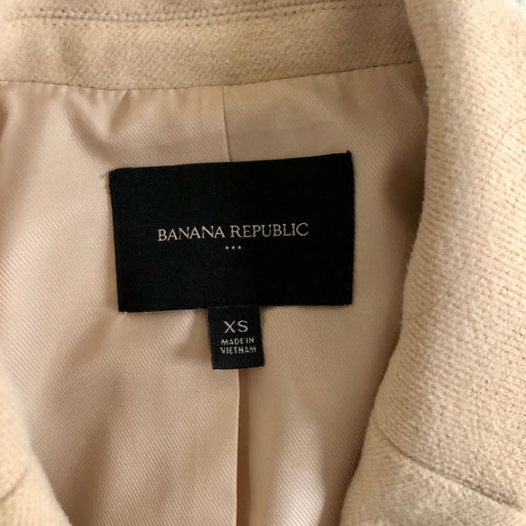 Banana Republic Double Breasted Coat Blazer Cream Gold Buttons Size XS - Picture 5 of 9